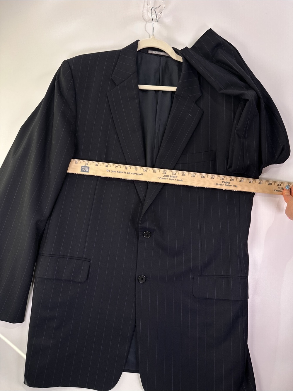 Hickey Freeman Madison Two-Piece Pinstripe Suit Loro Piana Super 130s Wool Navy - Picture 5 of 16